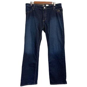 Harley-Davidson Motorcycles Womens Dark Wash Mid Rise Straight Leg Jeans Size 14